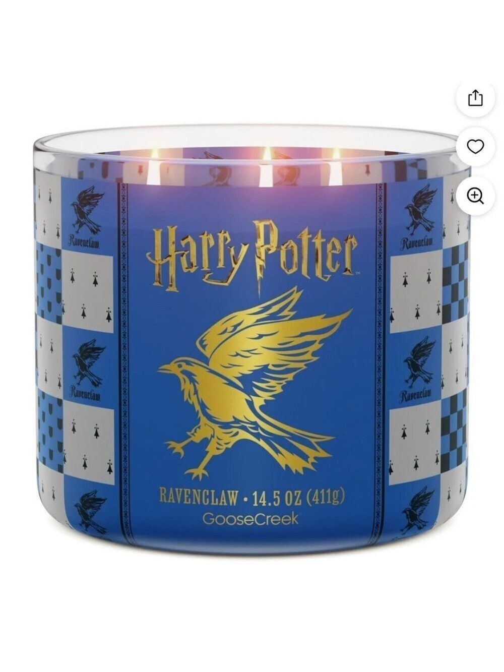 Harry Potter Ravenclaw Blue 3-Wick Candle Hogwarts Collectible NEW - Picture 7 of 7